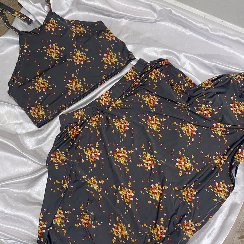 Halter and mini skirt set from REBDOLLS in 1X.